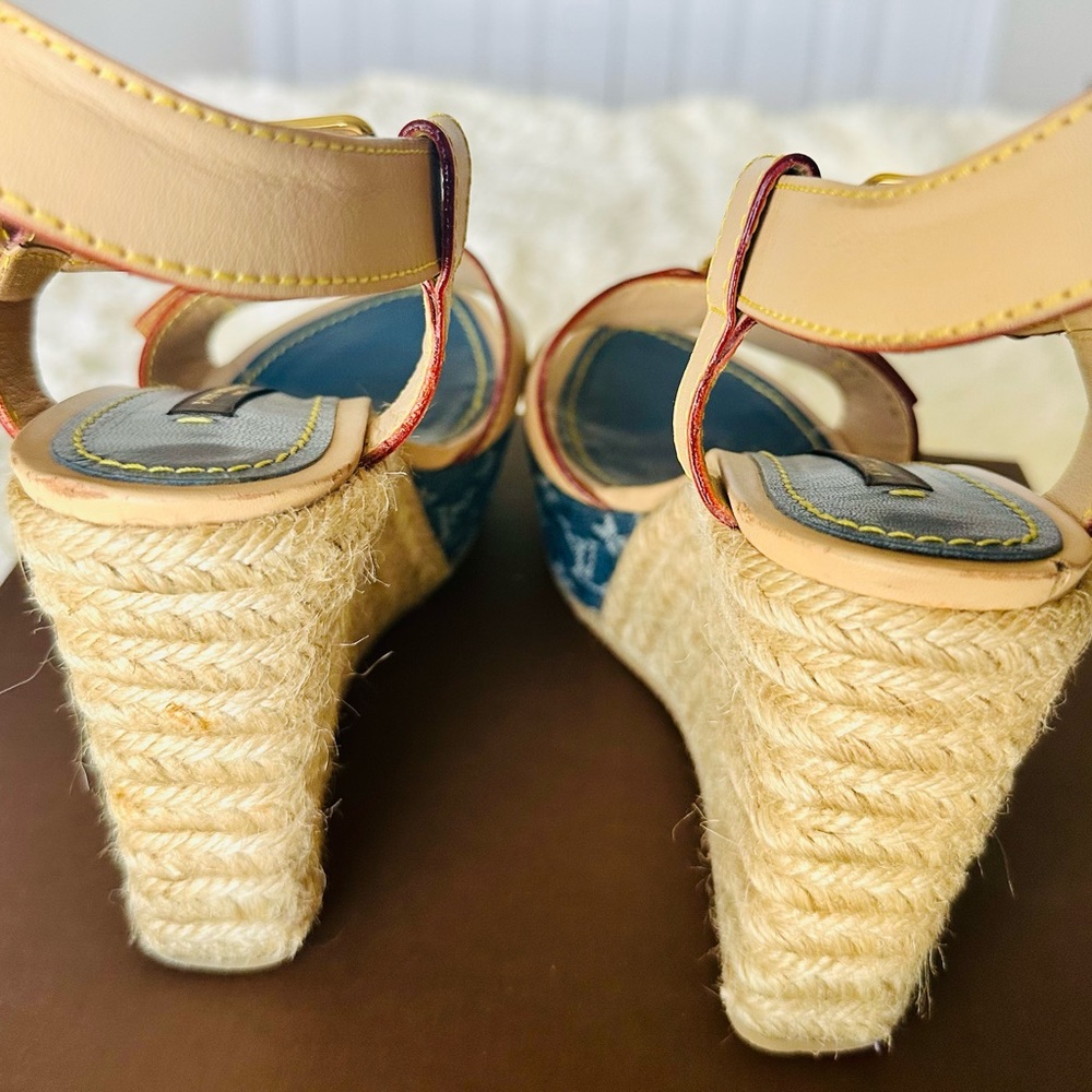 Authentic Louis Vuitton Wedge Sandals - Picture 2 of 12